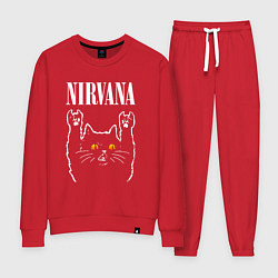 Костюм хлопковый женский Nirvana rock cat, цвет: красный