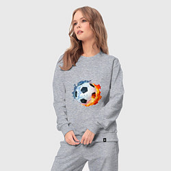 Костюм хлопковый женский Футбол - противостояние стихий, цвет: меланж — фото 2