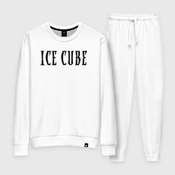Костюм хлопковый женский Ice Cube - logo, цвет: белый