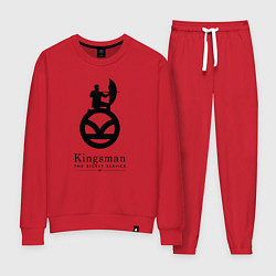 Костюм хлопковый женский Kingsman Секретная служба - logo, цвет: красный