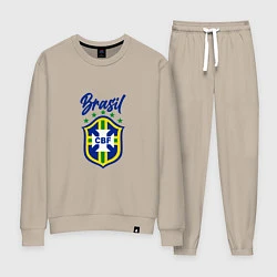 Костюм хлопковый женский Brasil Football, цвет: миндальный