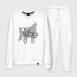 Костюм хлопковый женский LONE WOLF одинокий волк, цвет: белый