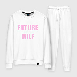 Костюм хлопковый женский Future milf, цвет: белый