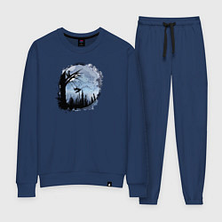 Костюм хлопковый женский Лисичка на качелях, цвет: тёмно-синий