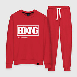 Костюм хлопковый женский Boxing good night, цвет: красный