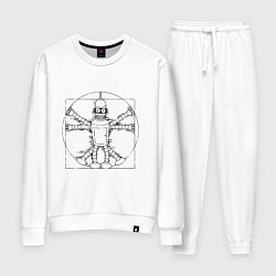 Костюм хлопковый женский Vitruvian Bender, цвет: белый
