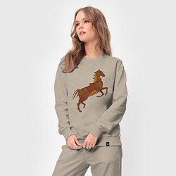 Костюм хлопковый женский Стимпанк-лошадь, цвет: миндальный — фото 2