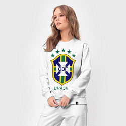 Костюм хлопковый женский Brasil CBF, цвет: белый — фото 2
