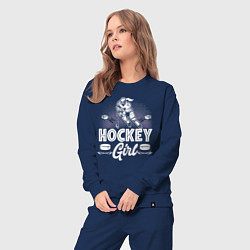 Костюм хлопковый женский Женский хоккей, цвет: тёмно-синий — фото 2