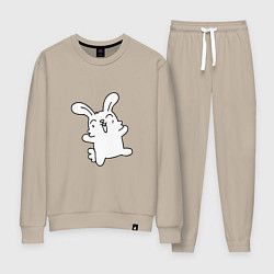 Костюм хлопковый женский Happy Bunny, цвет: миндальный