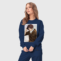 Костюм хлопковый женский Синъэй Нодзэн - 86, цвет: тёмно-синий — фото 2