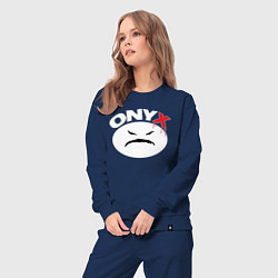 Костюм хлопковый женский Onyx logo white, цвет: тёмно-синий — фото 2