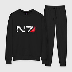 Костюм хлопковый женский Mass Effect N7 - Logotype, цвет: черный
