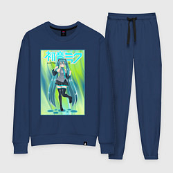 Костюм хлопковый женский Хацунэ Мику, цвет: тёмно-синий