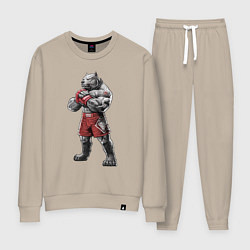 Костюм хлопковый женский Питбуль - Смешанные единоборства - MMA, цвет: миндальный