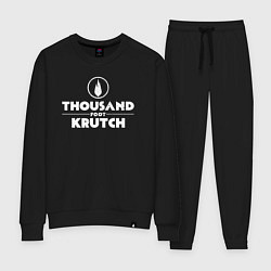 Костюм хлопковый женский Thousand Foot Krutch белое лого, цвет: черный