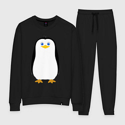 Костюм хлопковый женский Красивый пингвин, цвет: черный