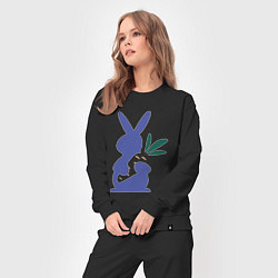 Костюм хлопковый женский Синий кролик, цвет: черный — фото 2