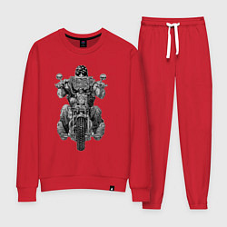 Костюм хлопковый женский Ride biker, цвет: красный