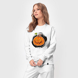 Костюм хлопковый женский Мультяшная злая тыква Хэллоуин, цвет: белый — фото 2