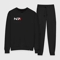 Костюм хлопковый женский Логотип N7, цвет: черный