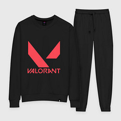 Костюм хлопковый женский Valorant - logo, цвет: черный