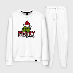 Костюм хлопковый женский Гринч Merry Christmas, цвет: белый