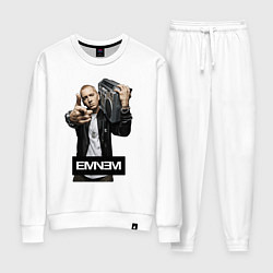Костюм хлопковый женский Eminem boombox, цвет: белый