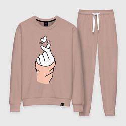 Костюм хлопковый женский Hand click, цвет: пыльно-розовый