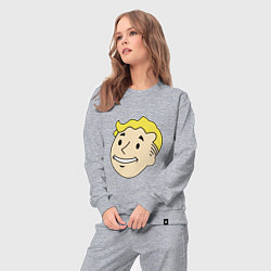 Костюм хлопковый женский Vault boy head, цвет: меланж — фото 2