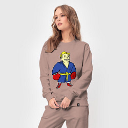 Костюм хлопковый женский Vault boy - boxer, цвет: пыльно-розовый — фото 2