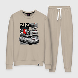 Костюм хлопковый женский Toyota Supra mk4 2JZ, цвет: миндальный