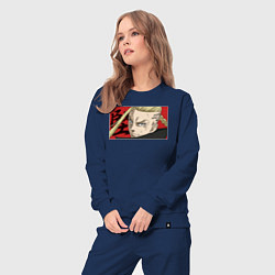 Костюм хлопковый женский Кен Рюгуджи, цвет: тёмно-синий — фото 2