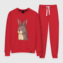 Костюм хлопковый женский Кролик-символ года, цвет: красный