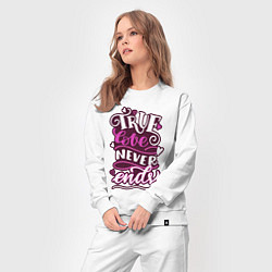 Костюм хлопковый женский True love title, цвет: белый — фото 2