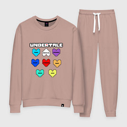 Костюм хлопковый женский Undertale - души 8 людей, цвет: пыльно-розовый