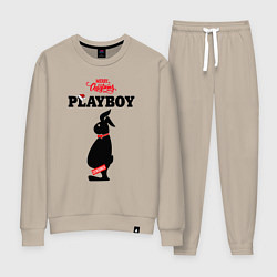 Костюм хлопковый женский Толстяк playboy, цвет: миндальный