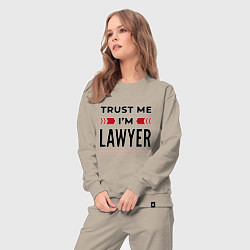 Костюм хлопковый женский Trust me - Im lawyer, цвет: миндальный — фото 2