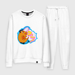 Костюм хлопковый женский Почита - человек бензопила, цвет: белый