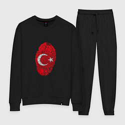 Костюм хлопковый женский Отпечаток Турции, цвет: черный