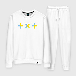 Костюм хлопковый женский TXT logo, цвет: белый