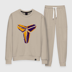 Костюм хлопковый женский Kobe logo, цвет: миндальный
