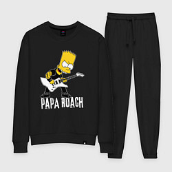 Костюм хлопковый женский Papa Roach Барт Симпсон рокер, цвет: черный