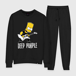 Костюм хлопковый женский Deep Purple Барт Симпсон рокер, цвет: черный