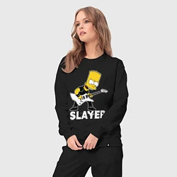 Костюм хлопковый женский Slayer Барт Симпсон рокер, цвет: черный — фото 2