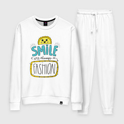 Костюм хлопковый женский Smile are always in fachion, цвет: белый