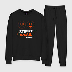 Костюм хлопковый женский Street wear, цвет: черный