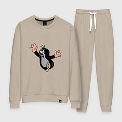 Костюм хлопковый женский Чешский крот из мультика, цвет: миндальный