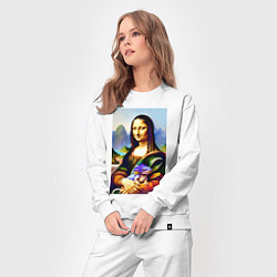 Костюм хлопковый женский Mona Lisa with baby dragon, цвет: белый — фото 2