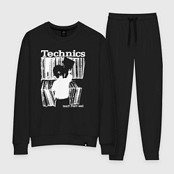 Костюм хлопковый женский Tichnics music, цвет: черный